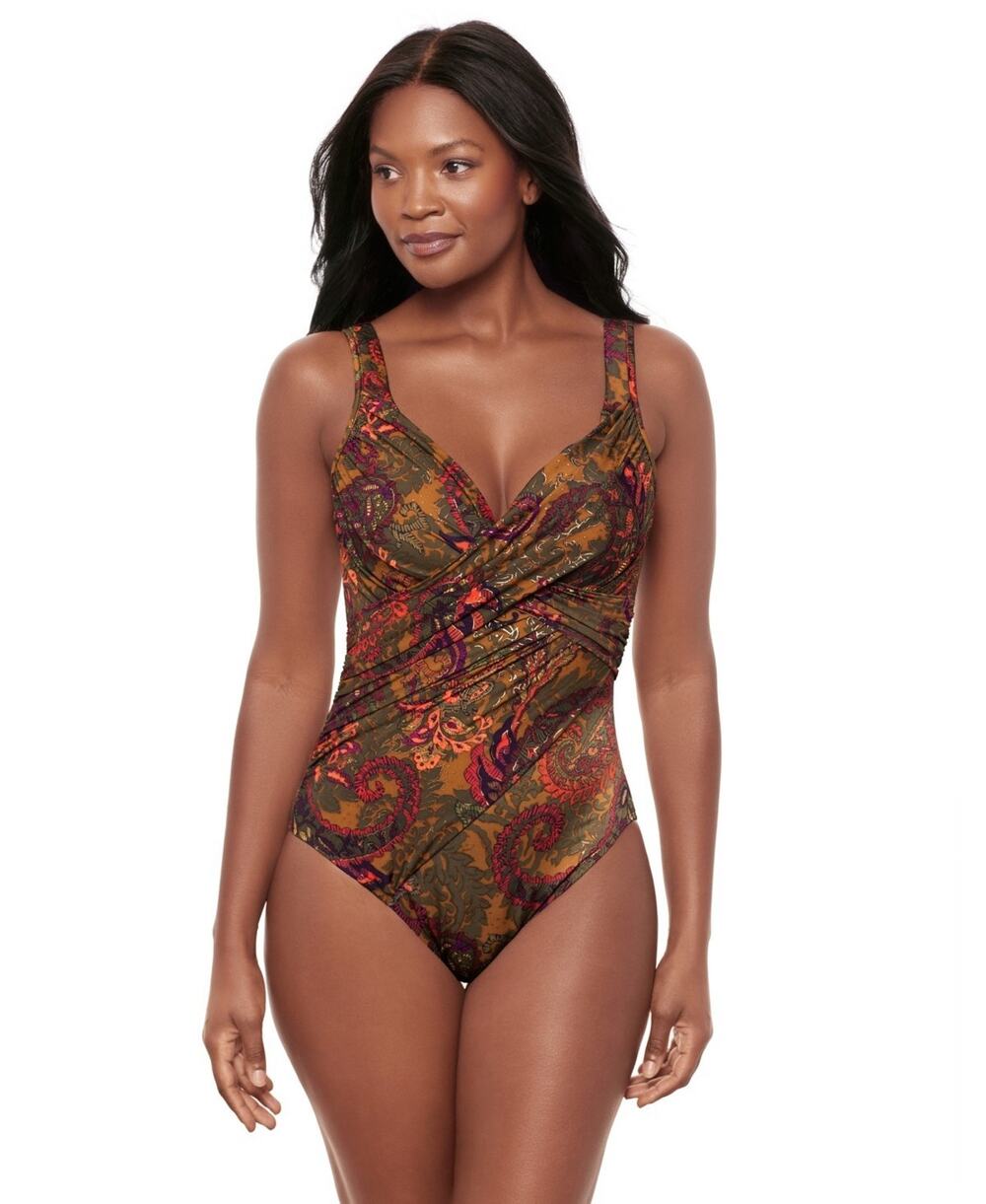 Miraclesuit Women's Revele Underwire One-Piece Swimsuit Multi Size 10 3060